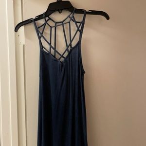 AE dark blue cage tank top